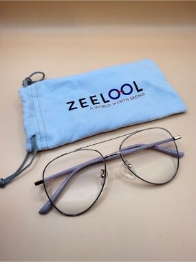 ZEELool Lightweight Gold Aviator Glasses Frame, Unknown prescription
